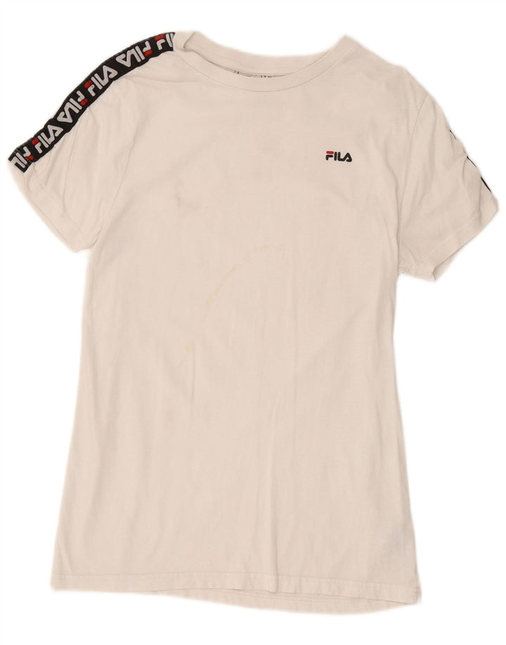 Tricou cu grafic Fila pentru bărbați Top Medium Alb Bumbac