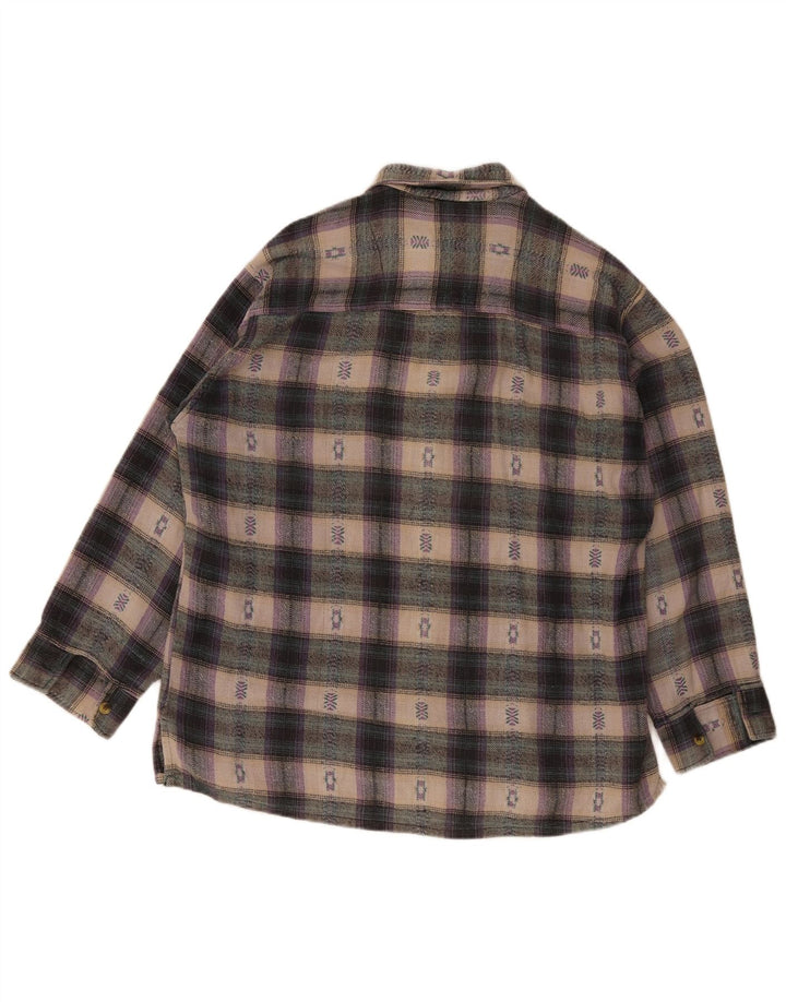Cămașă S.S.Shirties pentru bărbați, cu tăiere largă, din flanel, în carouri medii, multicolore