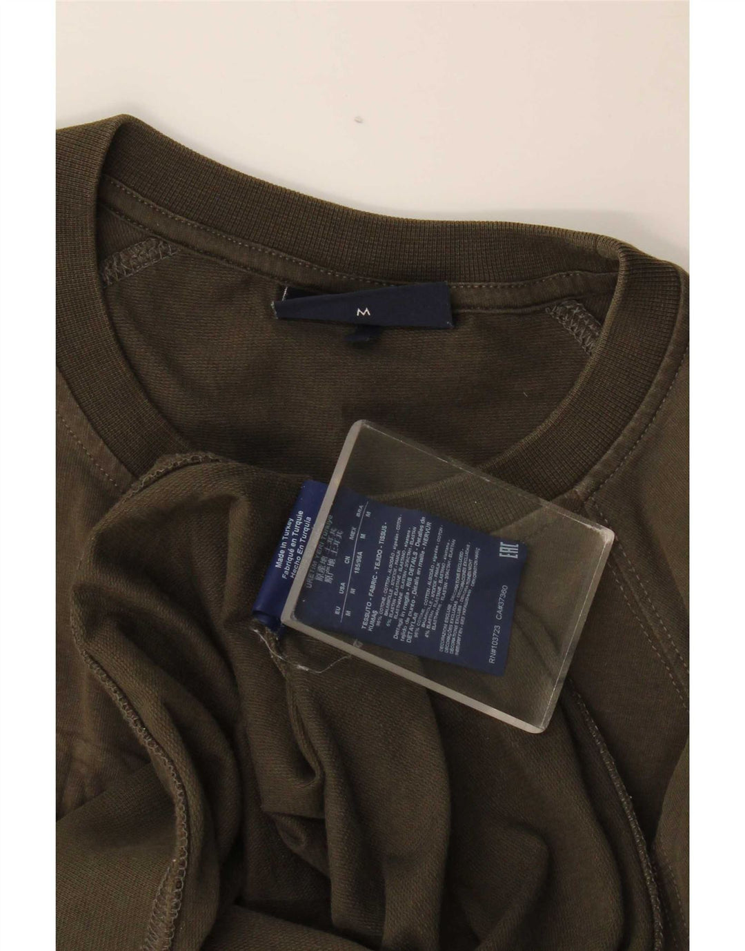 Hanorac cu grafică pentru bărbați Armani Jeans Pulover Medium Kaki Bumbac
