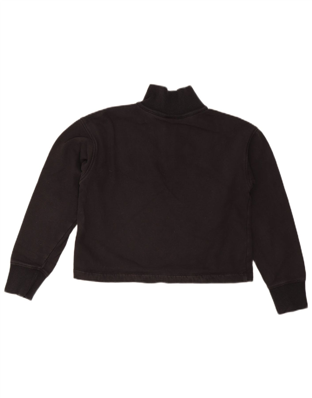 Pulover pentru damă CHAMPION, crop oversize, cu fermoar și gât, UK 6 XS Negru