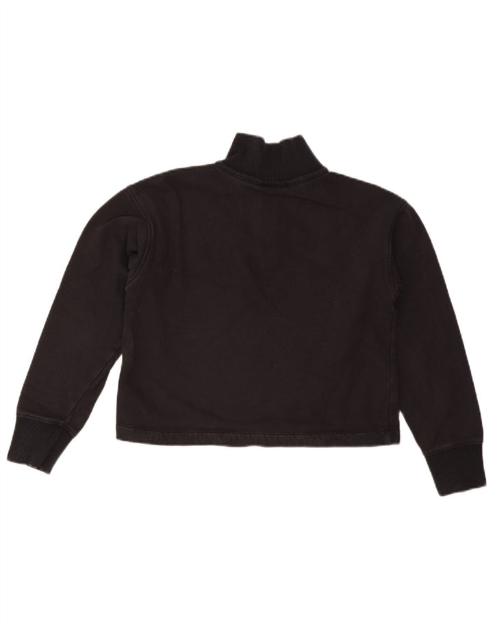 Pulover pentru damă CHAMPION, crop oversize, cu fermoar și gât, UK 6 XS Negru