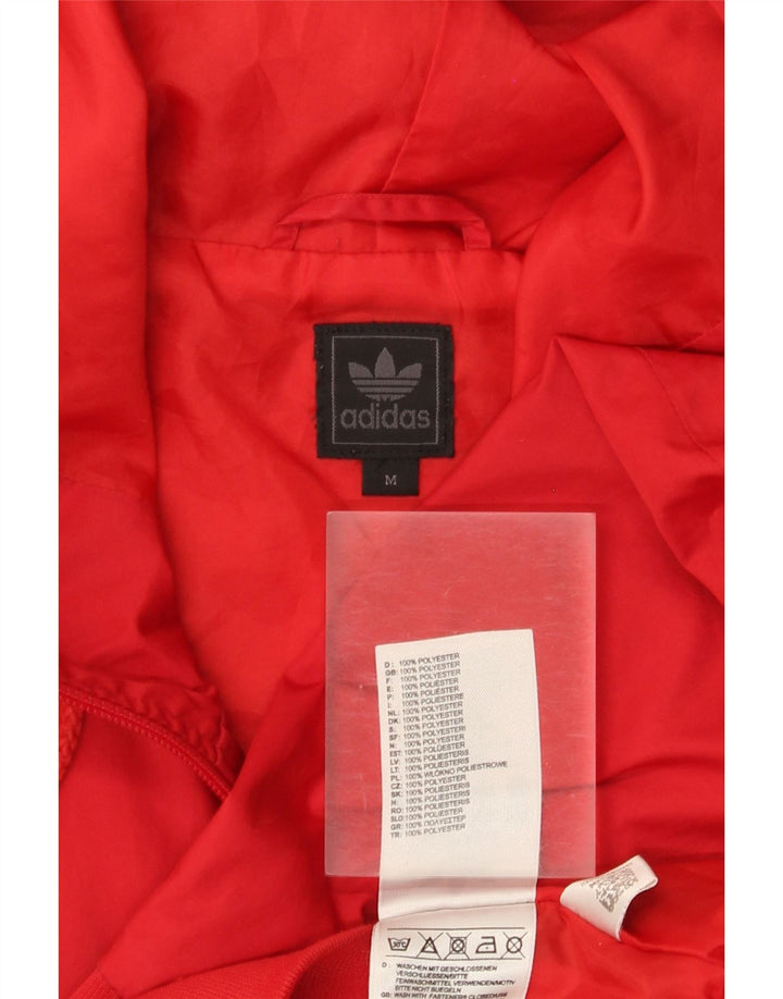 Jachetă de top pentru trening cu glugă Adidas pentru bărbați, roșu mediu, poliester color bloc