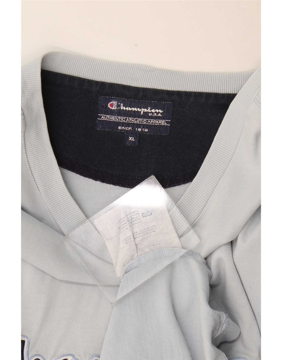 Top grafic pentru bărbați Champion cu mânecă lungă, XL, bumbac, albastru