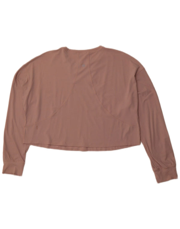 LULULEMON Crop Top cu mânecă lungă pentru femei, cu tăiere largi, UK 14 Roz mediu