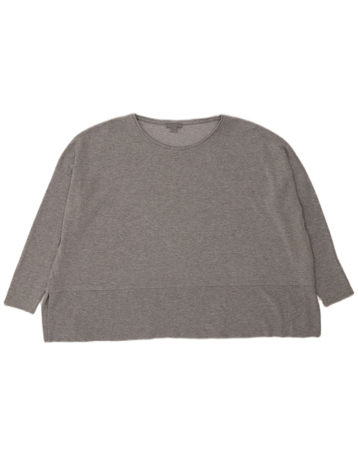 Cos Top supradimensionat pentru femei cu mânecă lungă UK 14 Medium Gri Peteed Viscose