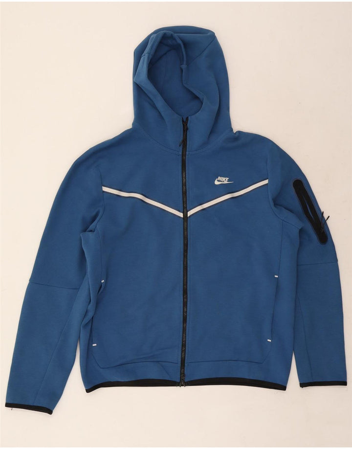 Pulover Nike pentru bărbați, cu fermoar, bumbac cu dungi mari, albastre