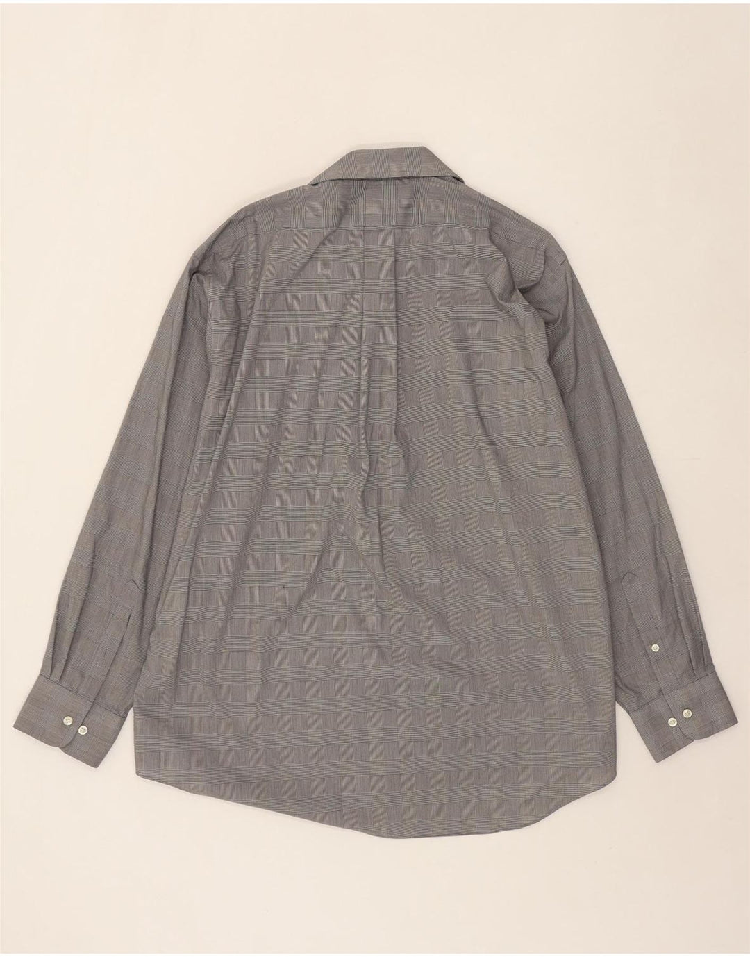 CHAPS Mens Classic Fit Shirt Size 17 1/2 XL Grey Houndstooth Cotton Vintage Chaps and Second-Hand Chaps from Messina Hembry 