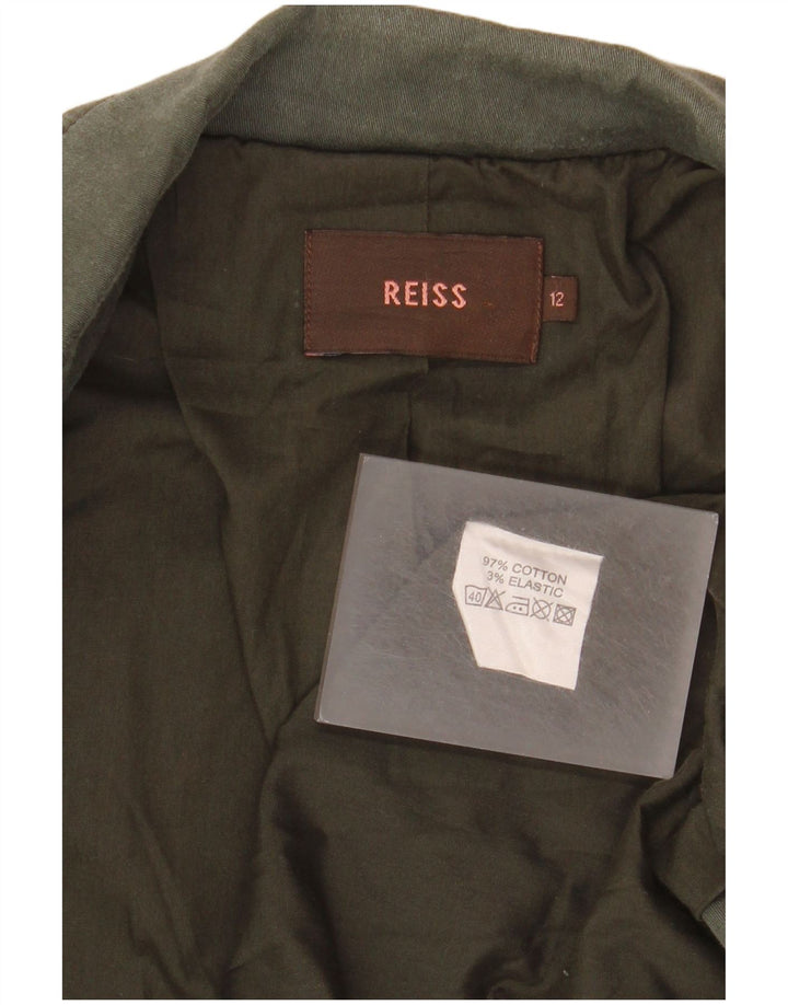 Jachetă pentru femei Reiss cu 1 nasture, UK 12, bumbac verde mediu