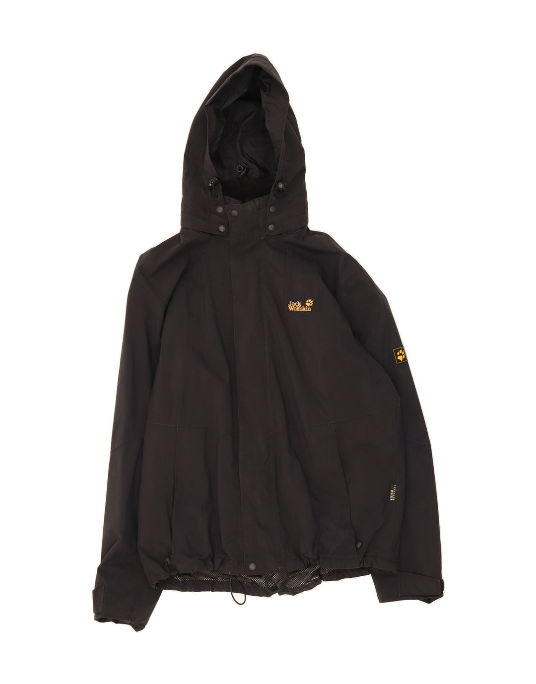 JACK WILLS Mens Hooded Rain Jacket UK 42/46 XL Black Polyamide Vintage Jack Wills and Second-Hand Jack Wills from Messina Hembry 