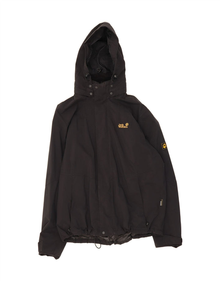 JACK WILLS Mens Hooded Rain Jacket UK 42/46 XL Black Polyamide Vintage Jack Wills and Second-Hand Jack Wills from Messina Hembry 