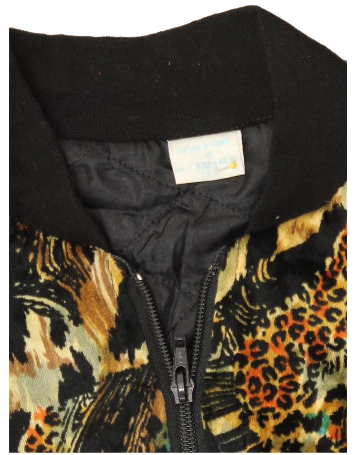 Bomber vintage pentru femei UK 14 Medium Multicolor Animal Print