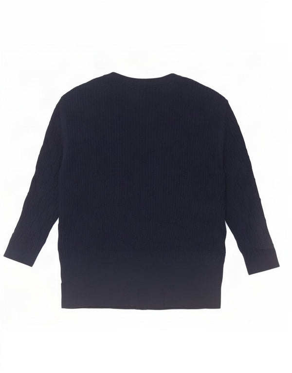 Pulover cardigan cu mâneci 3/4 pentru femei Marks & Spencer UK 16 mare bleumarin