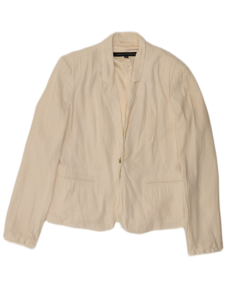 Sacou blazer pentru femei French Connection, cu 1 nasture, UK 12, in alb mediu