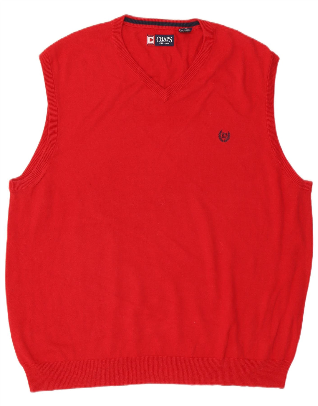 Chaps Mens Vest Tank Top XL Red Bumbac