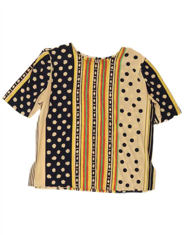 Bluză vintage pentru femei UK 16 mare, multicoloră, geometrică