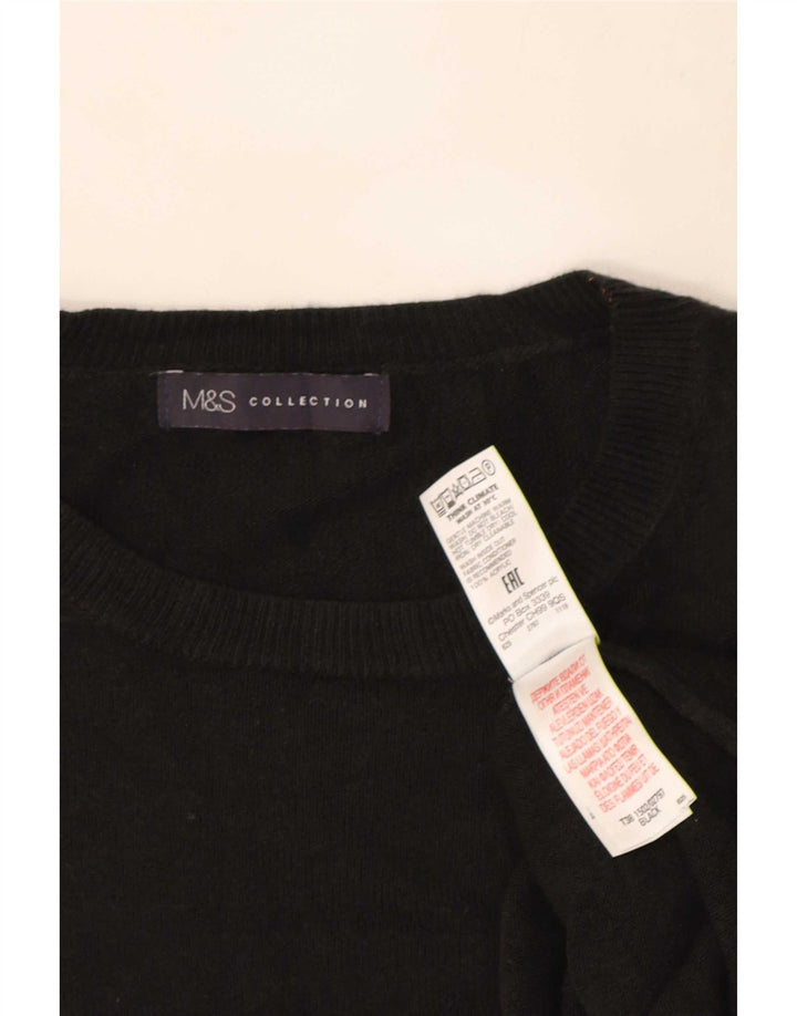 Marks & Spencer Pulover supradimensionat pentru femei cu gâtul turnat UK 16 Large Negru