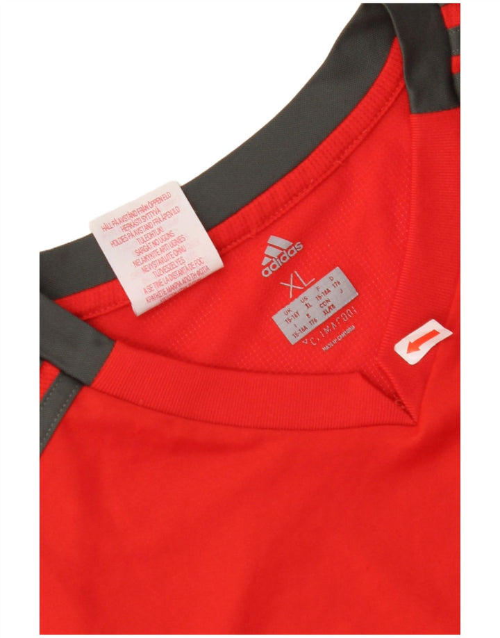 Tricou Climacool ADIDAS pentru băieți Top 15-16 ani XL poliester roșu