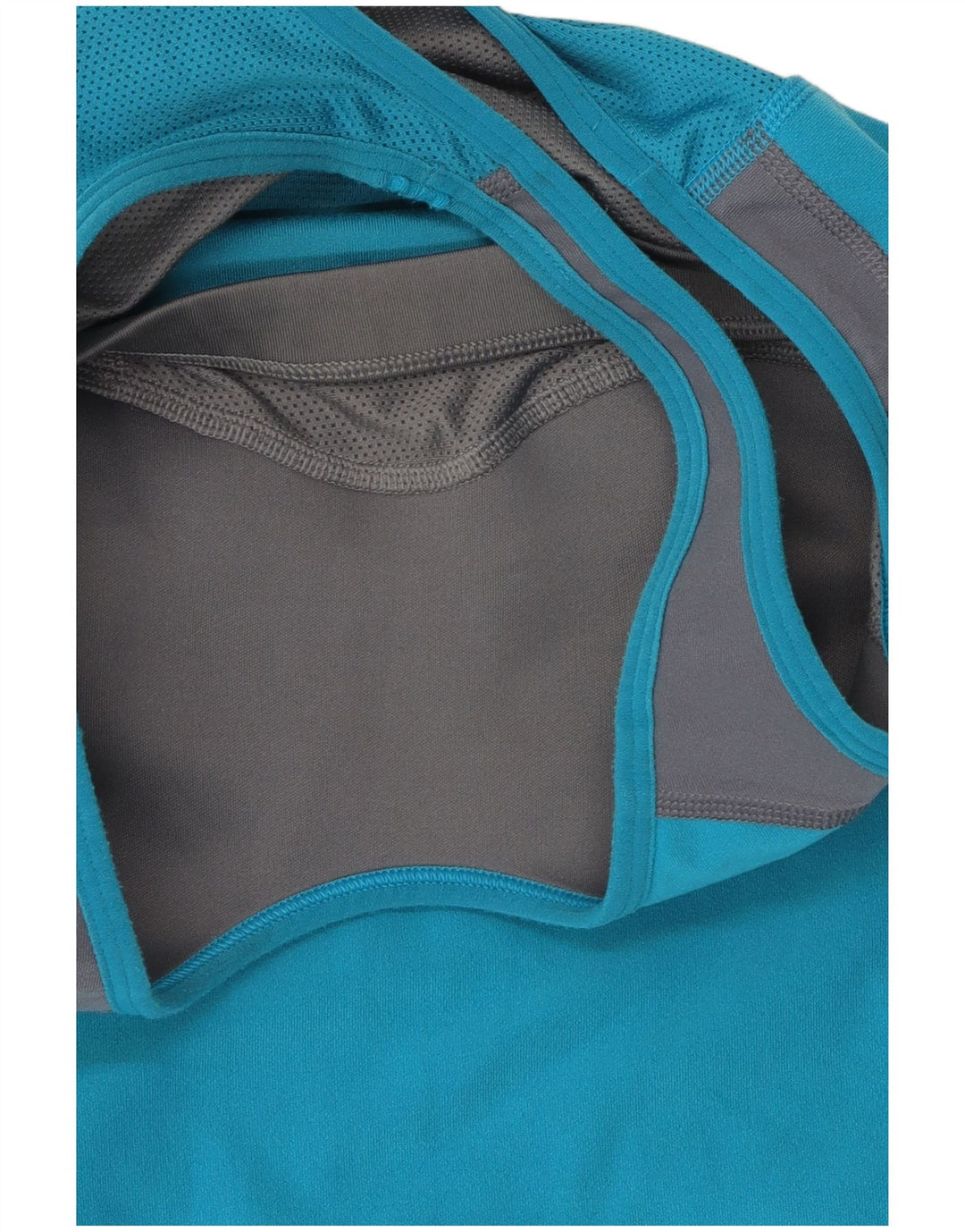 Top cu vestă grafică NIKE Dri Fit pentru femei UK 12 Medium Blue Colorblock