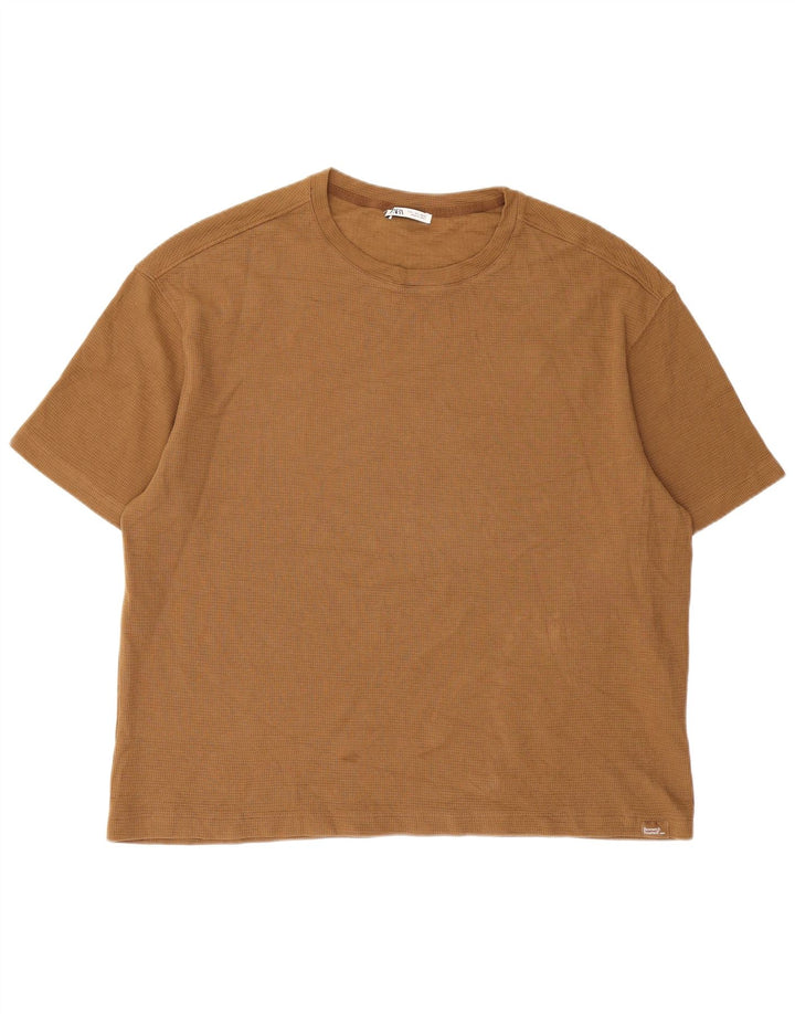 Tricou Bărbați Zara Top Mare Bej Bumbac