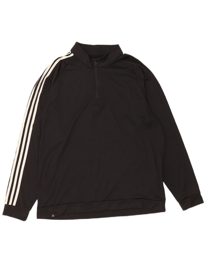 Hanorac pentru bărbați Adidas, cu fermoar, cu gât, XL, poliester negru