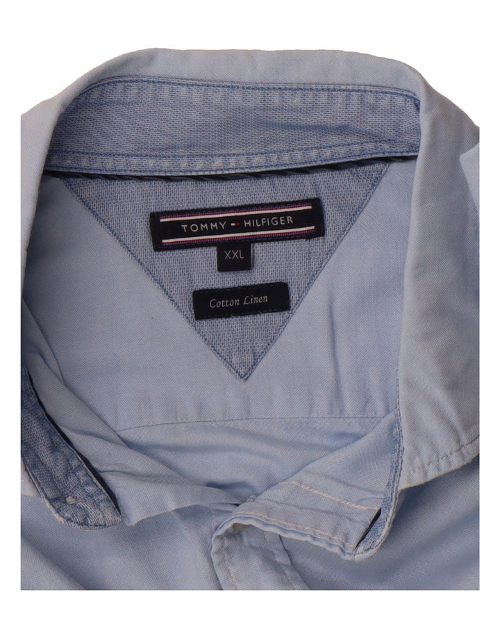 TOMMY HILFIGER Mens Shirt 2XL Blue Cotton Vintage Tommy Hilfiger and Second-Hand Tommy Hilfiger from Messina Hembry 