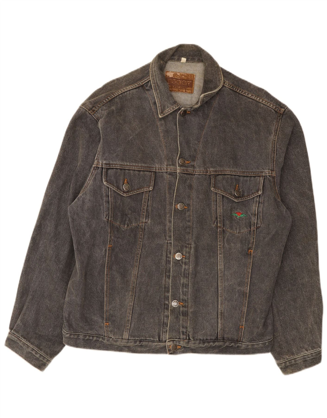 Jachetă vintage pentru bărbați din denim UK 40 mare, gri bumbac