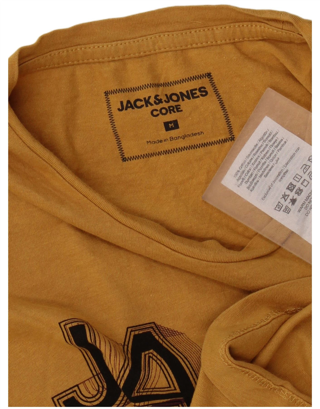 Tricou grafic Jack & Jones pentru bărbați Top din bumbac galben mediu