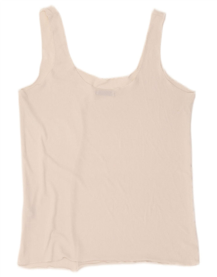Top cu vestă pentru femei Zara UK 14, mare, alb, poliester