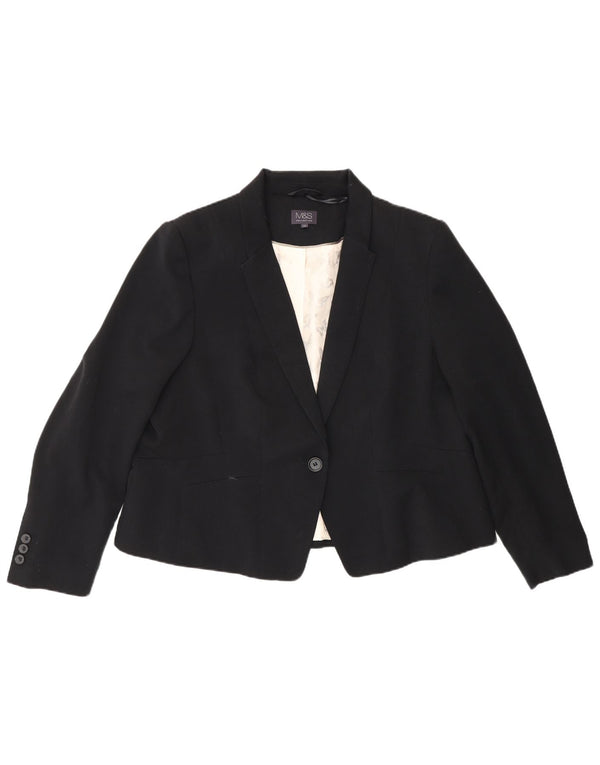 Jachetă pentru femei Marks & Spencer cu 1 nasture, UK 20 2XL, poliester negru