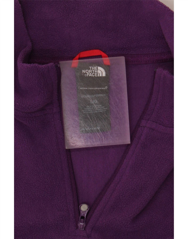 Pulover pentru femei THE NORTH FACE, cu fermoar și gât, din lână UK 16, mare, violet, poliester