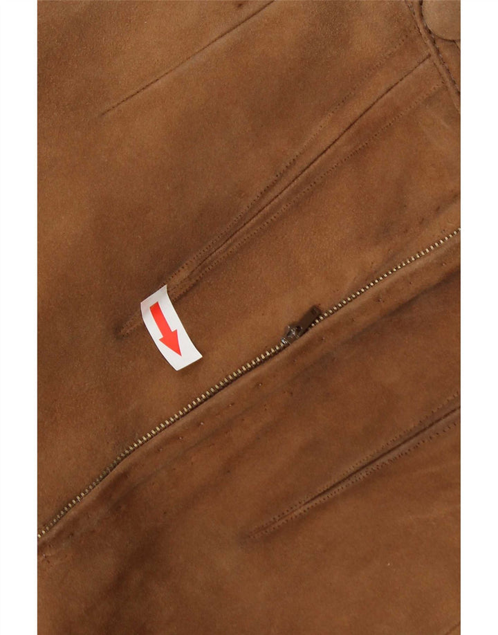 Fusta Dama Vintage din piele intoarsa W26 Small Beige