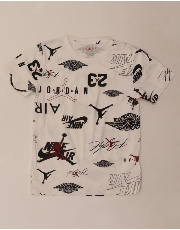 Jordan Boys Graphic T-Shirt Top 10-11 Years Medium White Cotton