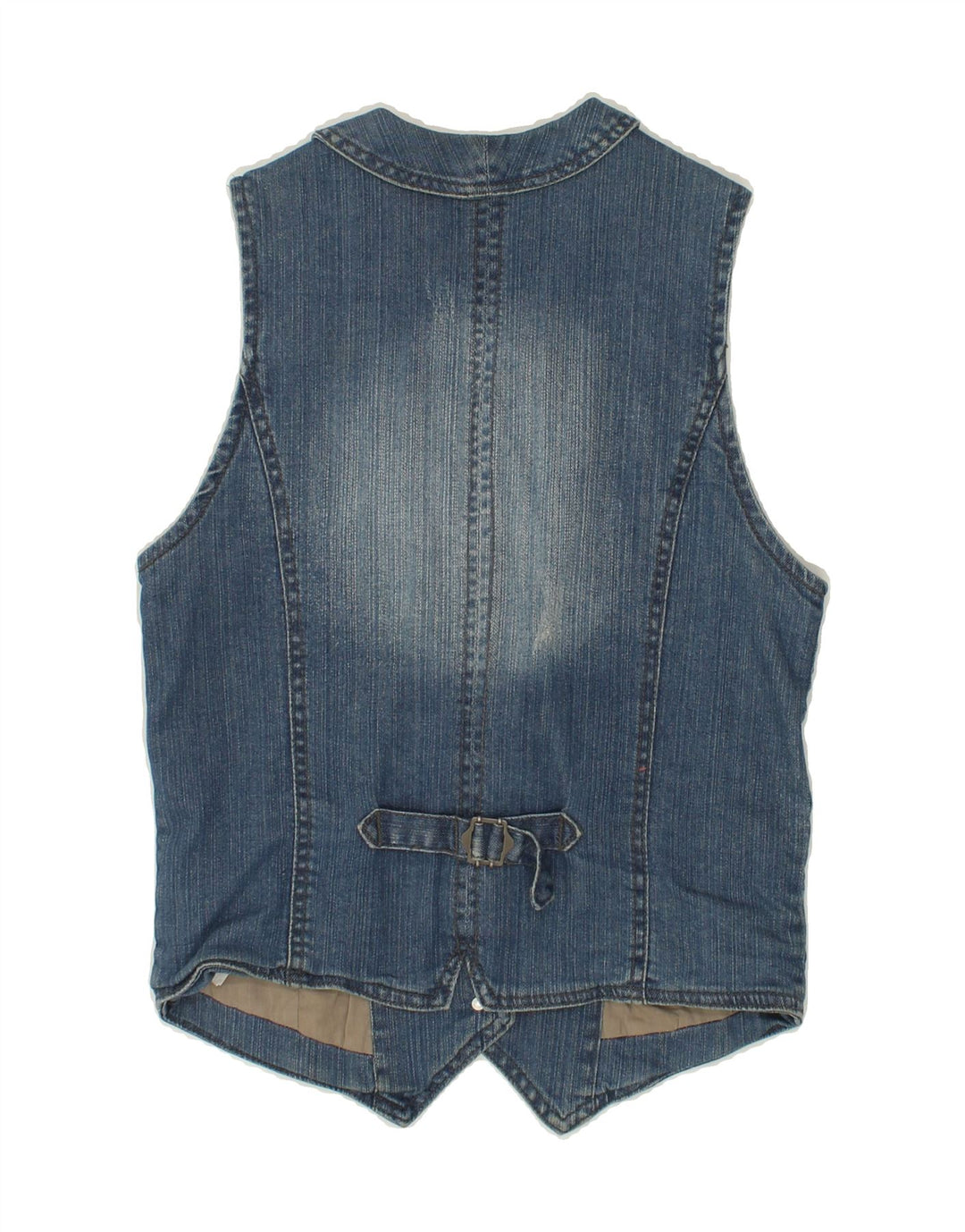 Vestă de blugi pentru femei VINTAGE UK 12, bumbac albastru mediu