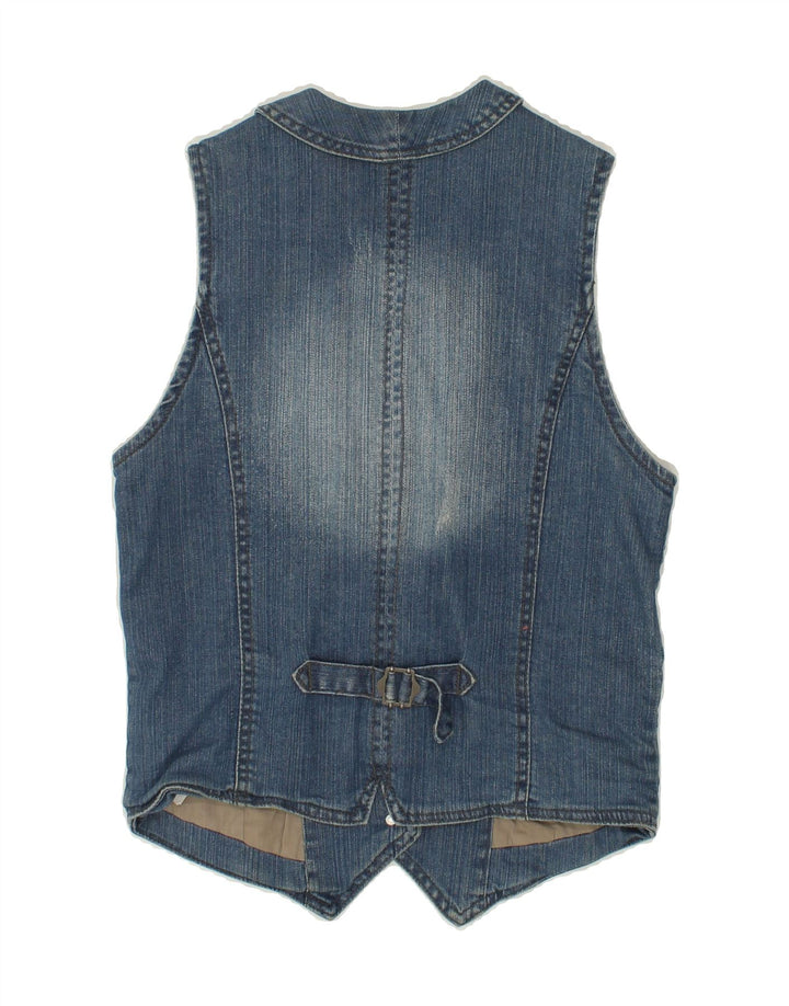 Vestă de blugi pentru femei VINTAGE UK 12, bumbac albastru mediu