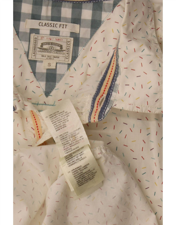 WHITE STUFF Cămașă cu mânecă scurtă pentru bărbați, bumbac cu pete albe mici