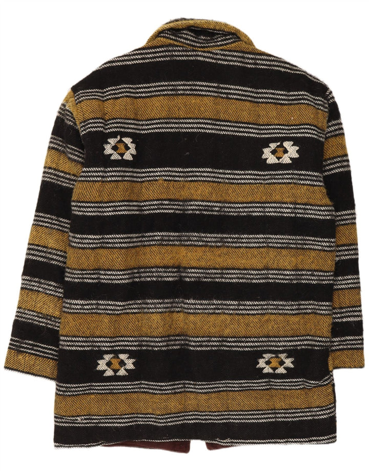 Vintage Mens Duffle Coat UK 40 Large Multicoloured Geometric Wool