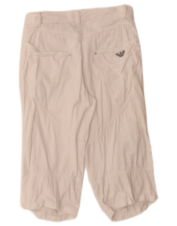 Armani Pantaloni Capri drepti pentru baieti 10-11 ani W26 L17 bumbac alb