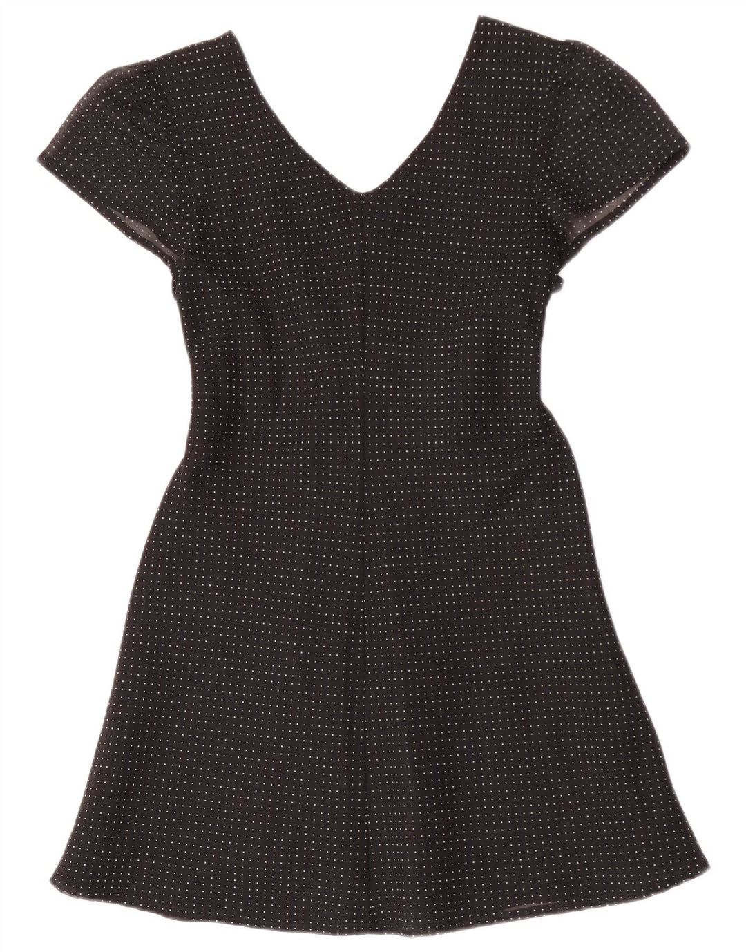 Rochie vintage mini A-Line pentru femei IT 42 Medium Black Spotted Viscose