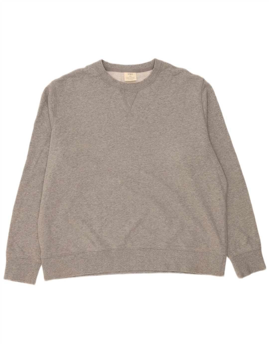 Pulover pentru bărbați Marks & Spencer, bumbac gri 3XL