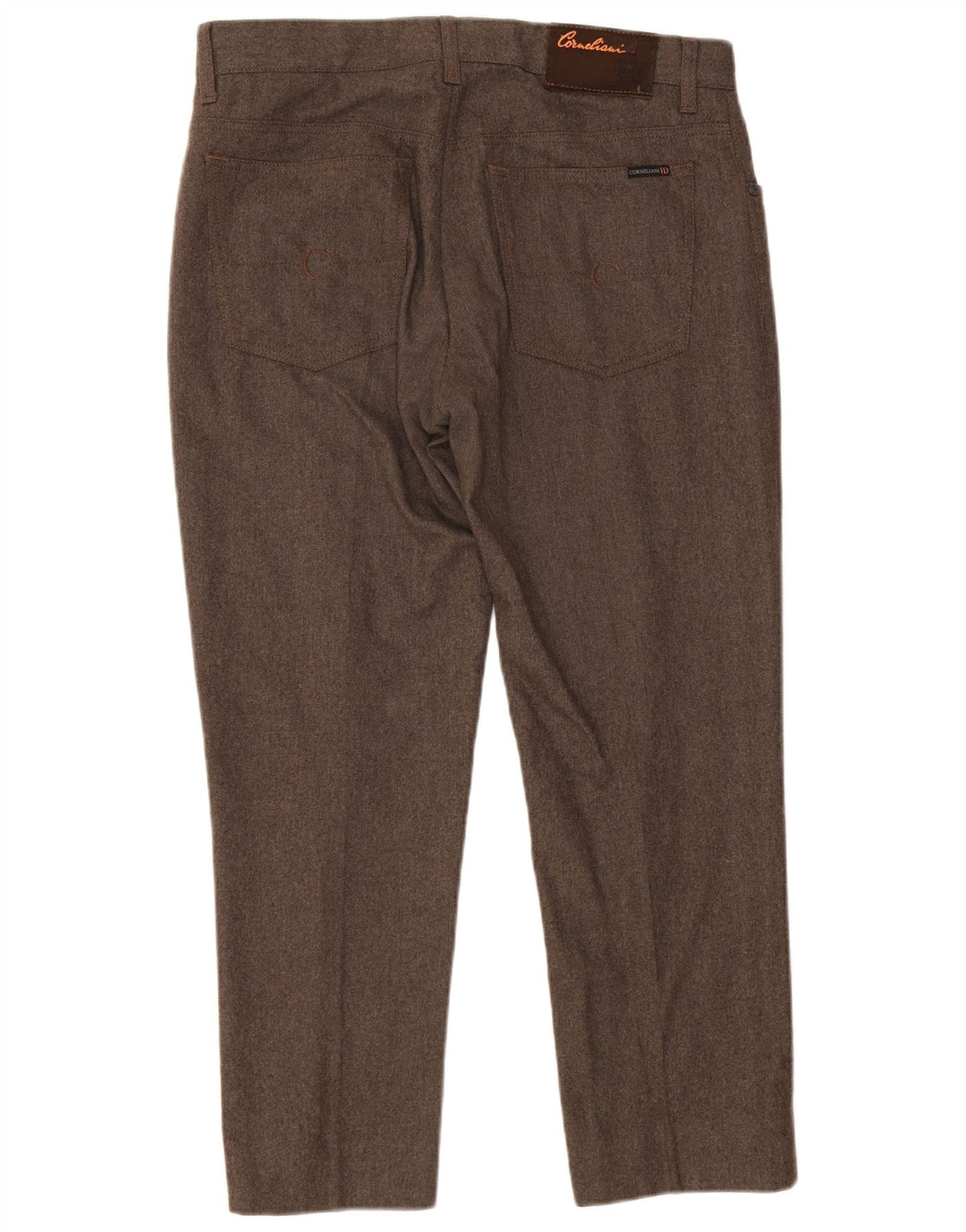 CORNELIANI Pantaloni Drepți Casual Bărbați L36 L28 Lână Maro