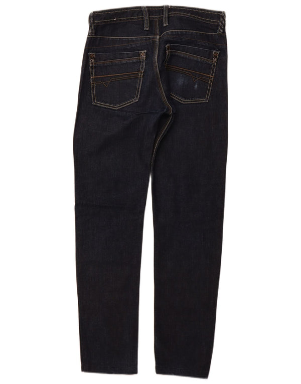 DIESEL Blugi drepti baieti 11-12 ani W28 L27 bleumarin bumbac