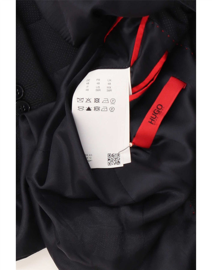 Blazer pentru bărbați Hugo Boss cu 2 nasturi EU 48 Lână medie albastru bleumarin