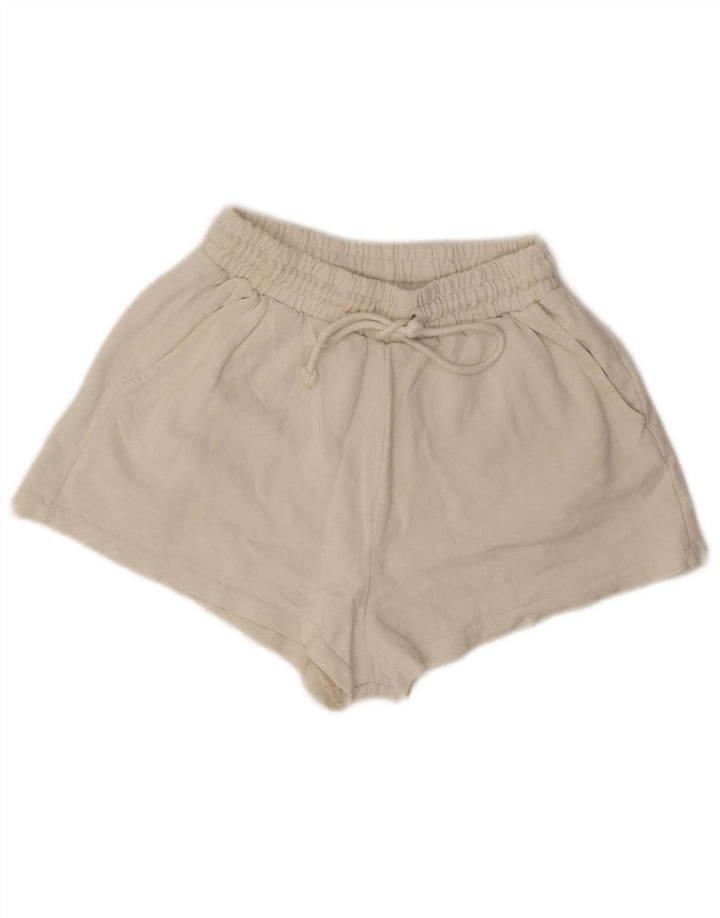 Pantaloni scurti sport pentru femei Zara mici, alb, bumbac