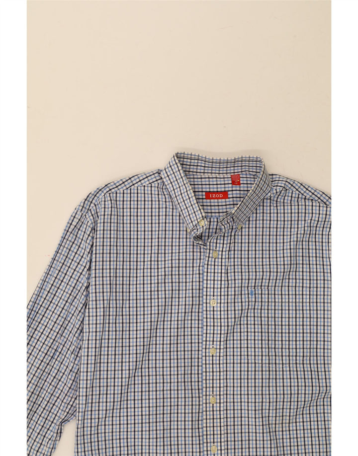 IZOD Mens Shirt Large Blue Check Cotton Vintage Izod and Second-Hand Izod from Messina Hembry 