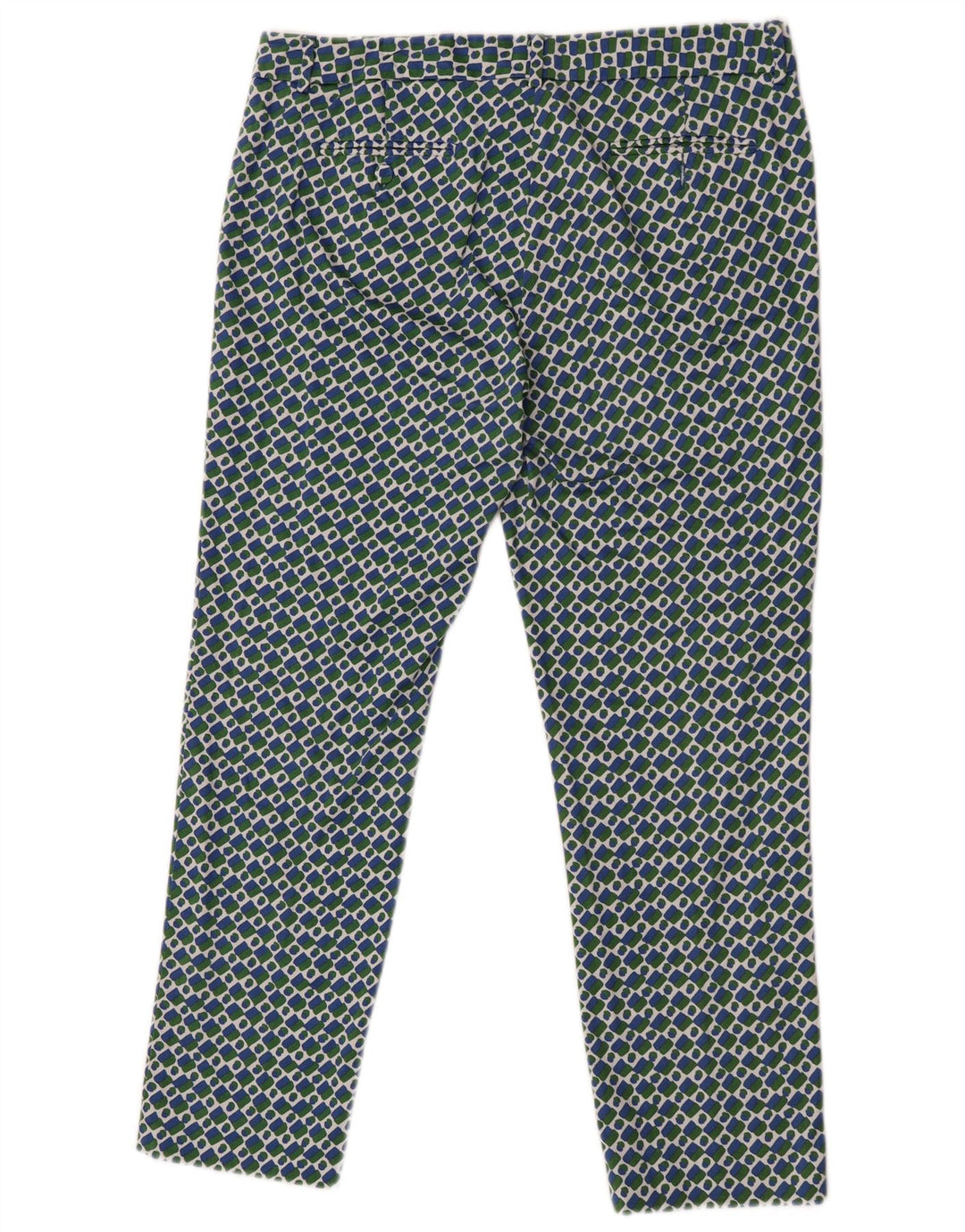Max Mara Pantaloni Chino Drepți Weekend Femei L32 L26 Albastru Geometric