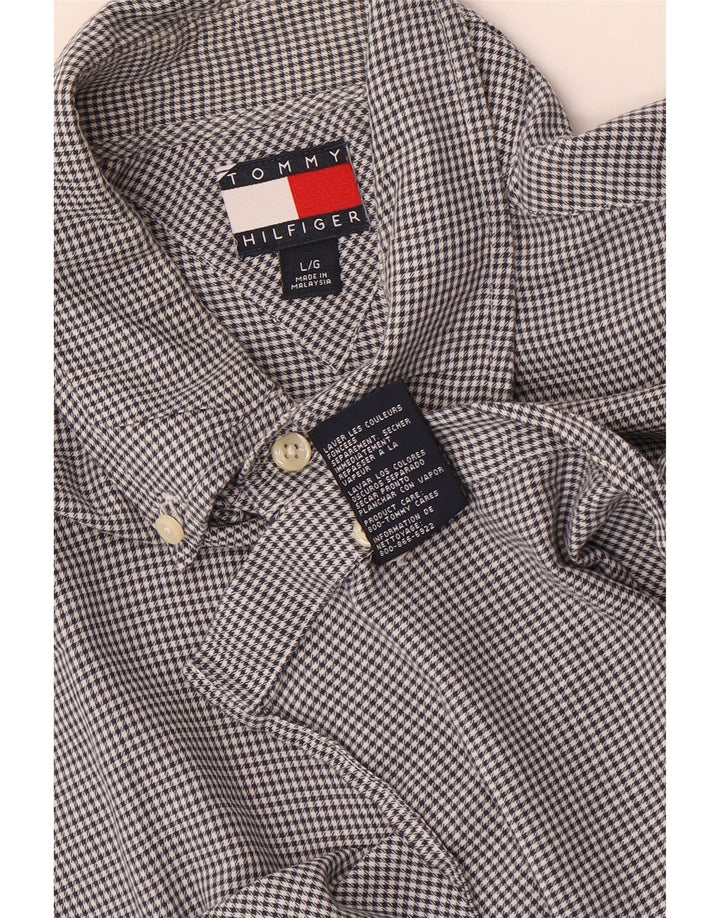 Cămașă pentru bărbați Tommy Hilfiger, mare, gri, din bumbac cu picior de gală