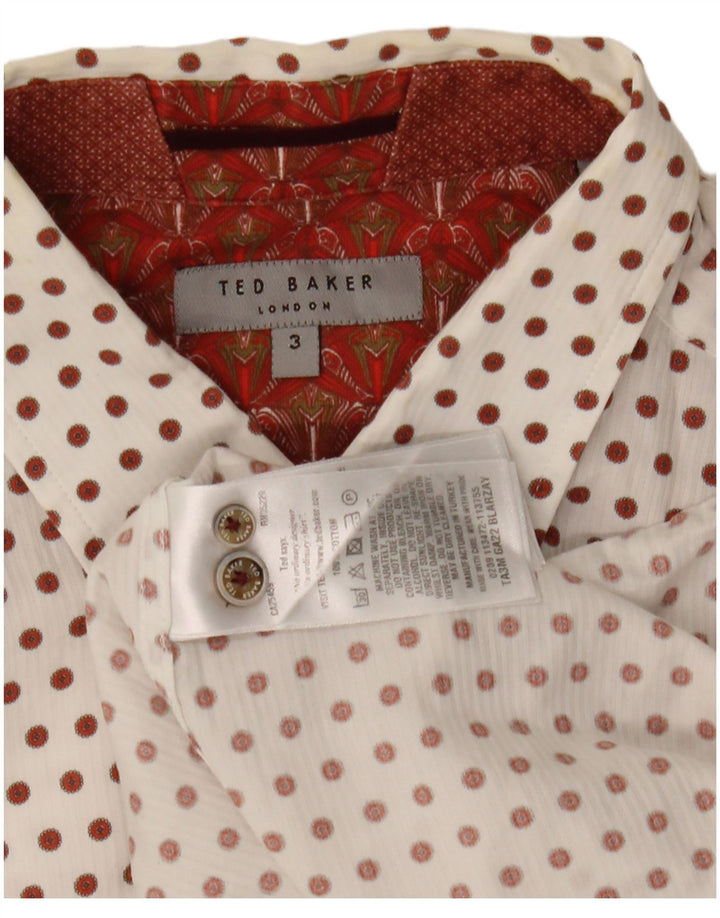 Cămașă pentru bărbați Ted Baker, mărimea 3, bumbac cu pete albe medii