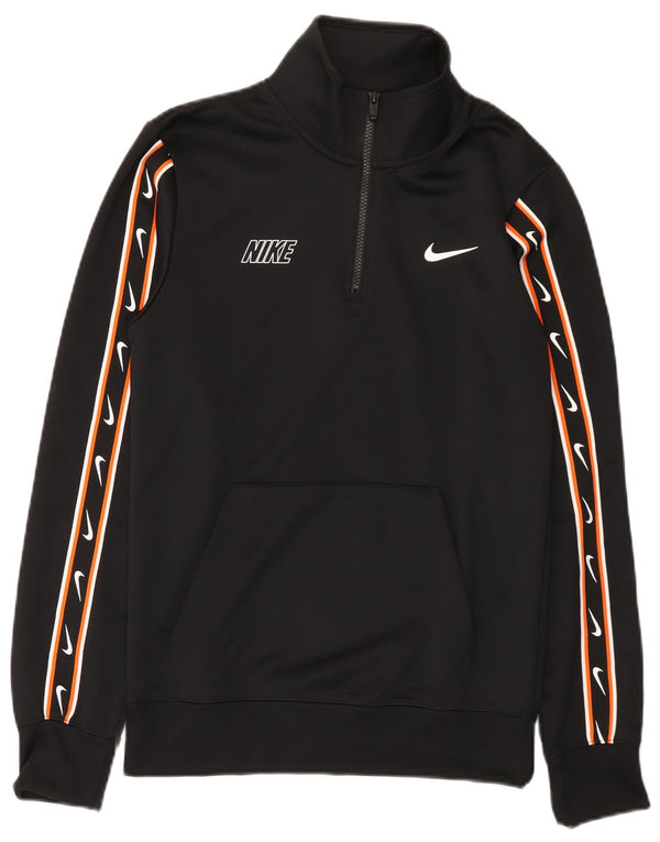 Pulover pentru bărbați Nike grafic cu fermoar și gât XS poliester negru