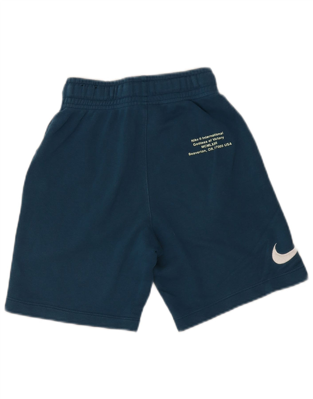 Pantaloni scurți sport grafic NIKE pentru băieți 8-9 ani, mici, albastru, bumbac
