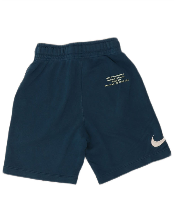 Pantaloni scurți sport grafic NIKE pentru băieți 8-9 ani, mici, albastru, bumbac
